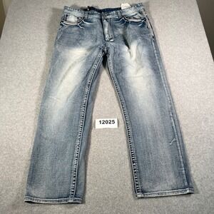 Mercer GS115 Slim Fit Jeans Mens 40x33 Blue Denim Light Wash Cotton Straight Leg